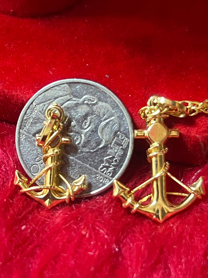 18K ANCHOR PENDANT SOLID
