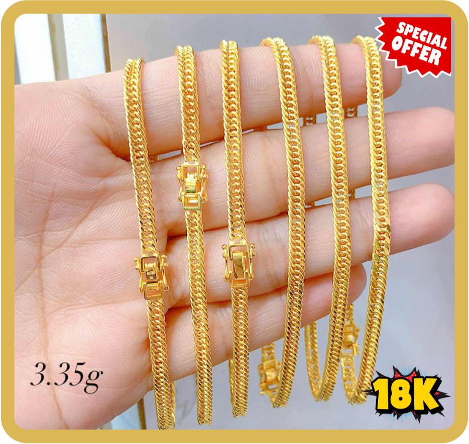 18K Saudi Gold Bracelet โ Size 7.5