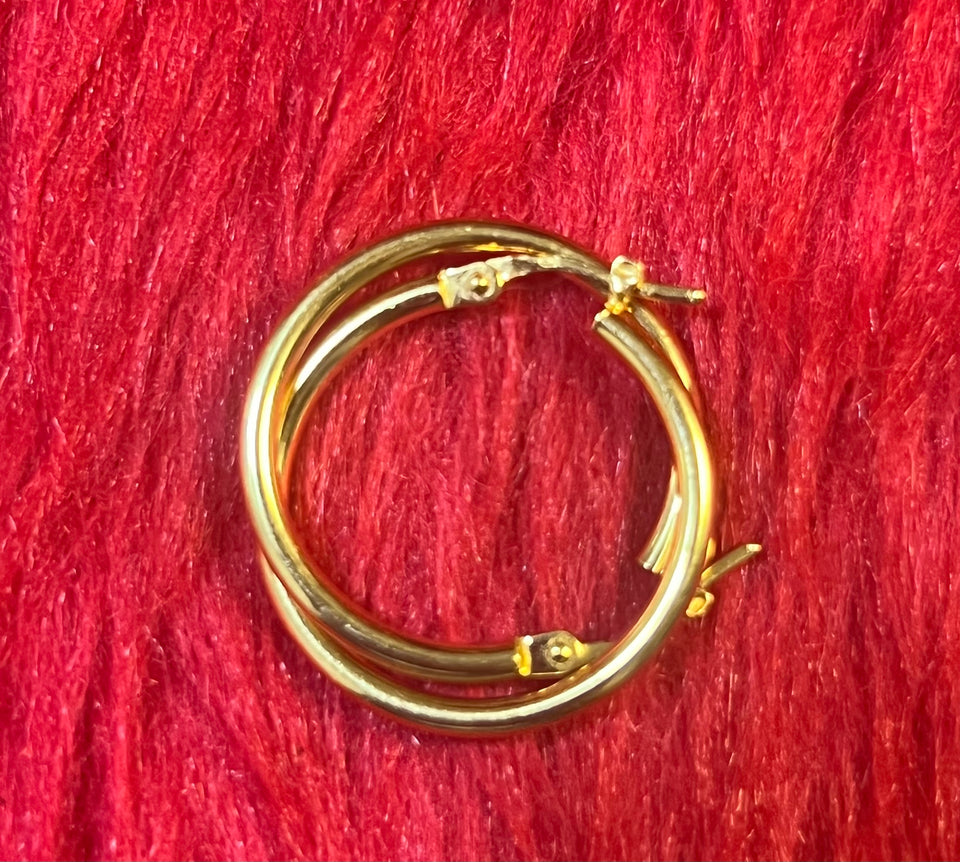 18K LOOP PLAIN EARRING 25MM