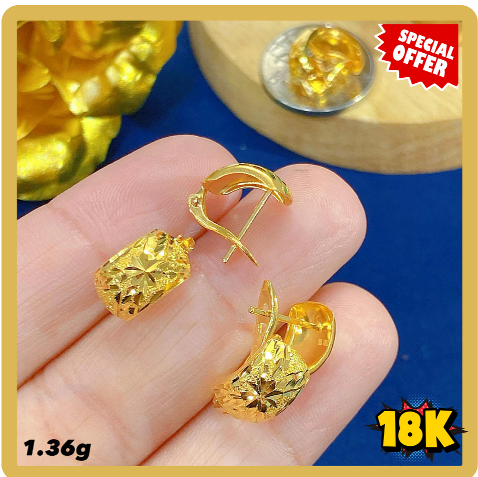 18K Saudi Gold Earrings