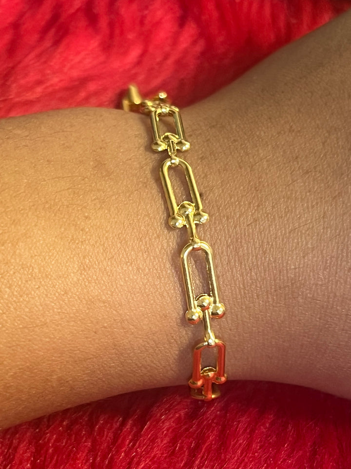 18K FLAT HARDWARE BRACELET SIZE 7