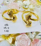 18k Double heart ring