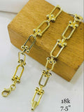 18K FLAT HARDWARE BRACELET SIZE 7