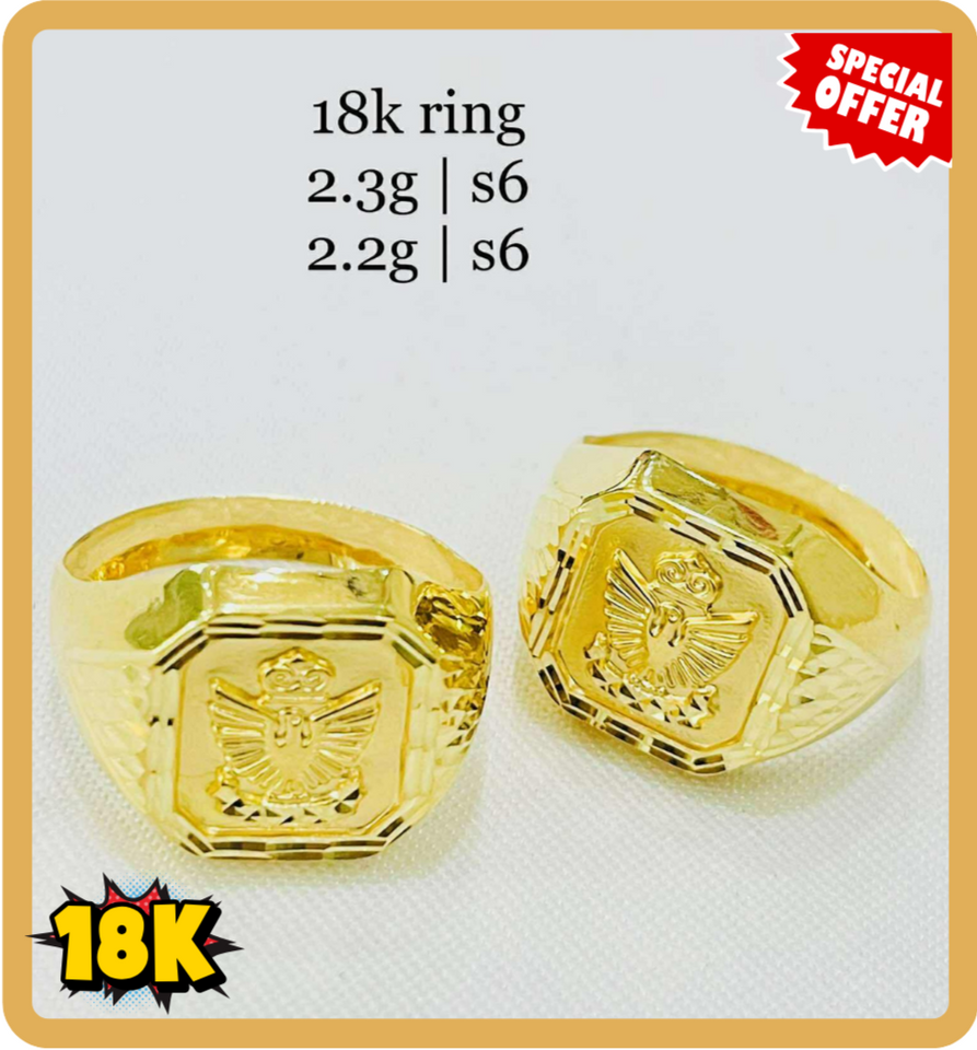 REAL 18K Gold Eagle Signet Ring