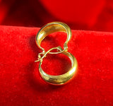 18K DOME PLAIN EARRINGS 15MM