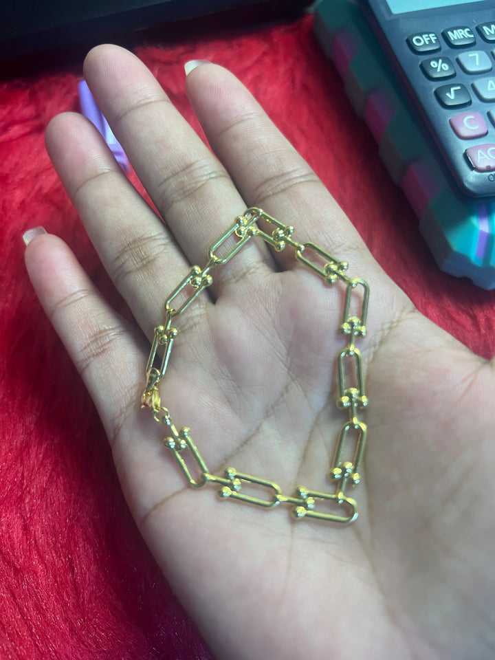 18K FLAT HARDWARE BRACELET SIZE 7