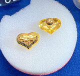 HEART STUD EARRING 12MM OPEN BACK