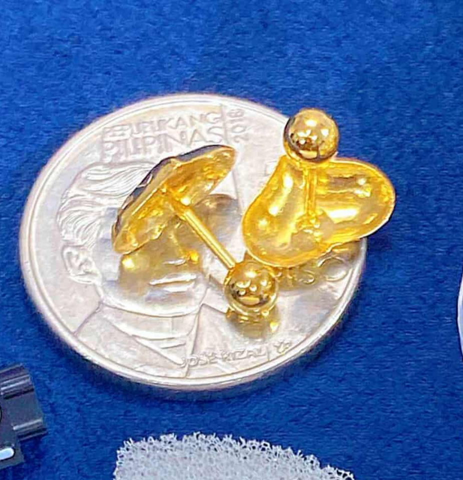 HEART STUD EARRING 12MM OPEN BACK