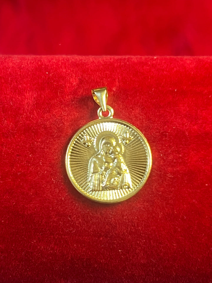 18K MOTHER & CHILD PENDANT 18MM OPENBACK