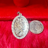 18K CAMEO PENDANT WHITE GOLD BIG OPENBACK