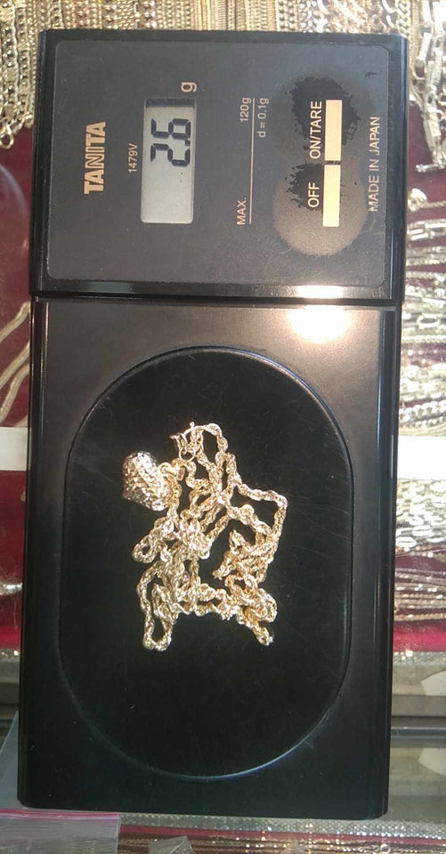 18K ROPE WITH HEART PENDANT SIZE 20