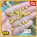 18K Saudi Gold Ball Stud Earrings