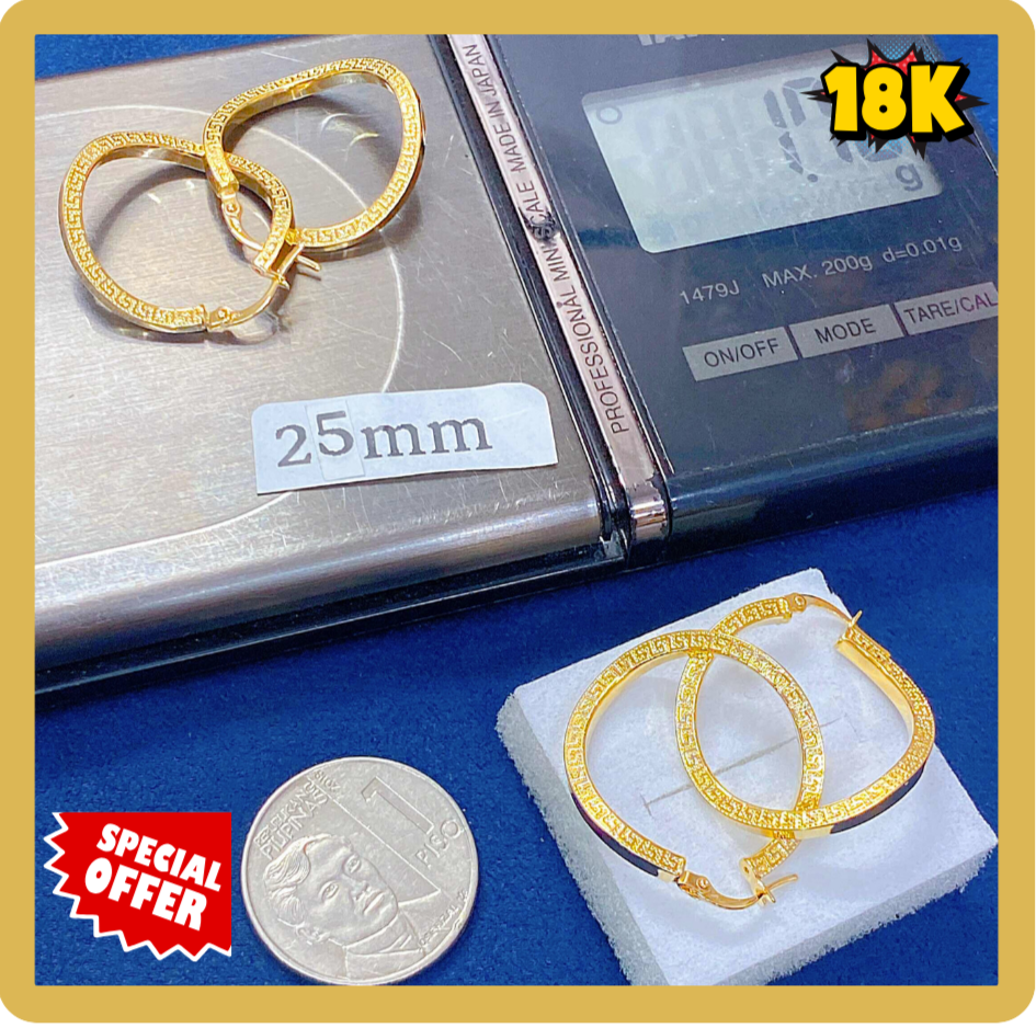 18K Gold  Hoop Earrings – 25mm