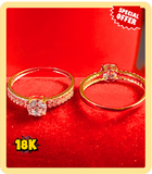 ENGAGEMENT RING WITH RUSSIAN STONE 18K GOLD SAUDI GOLD