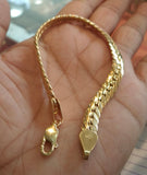 18K SNAKE BRACELET HALLOW TYPE SIZE 7.5