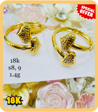 18k Double heart ring
