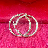 18K LOOP PLAIN EARRING 25MM