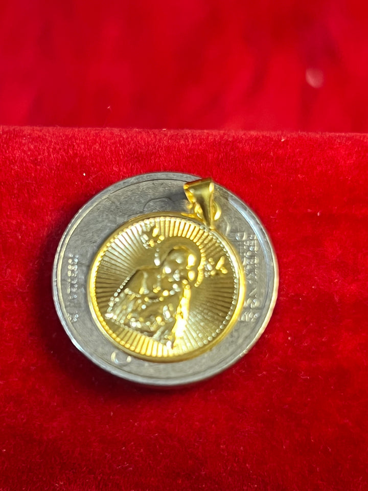 18K MOTHER & CHILD PENDANT 18MM OPENBACK