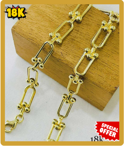 18K FLAT HARDWARE BRACELET SIZE 7