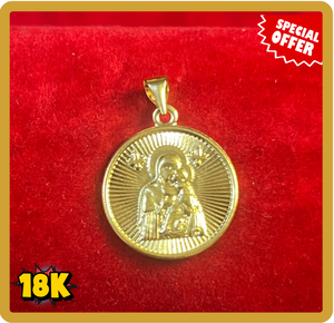 18K MOTHER & CHILD PENDANT 18MM OPENBACK
