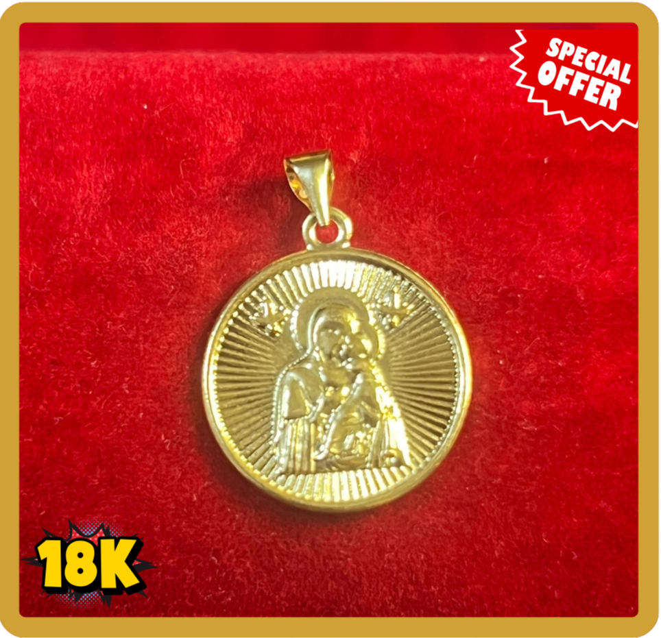 18K MOTHER & CHILD PENDANT 18MM OPENBACK