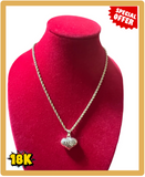 18K ROPE WITH HEART PENDANT SIZE 20