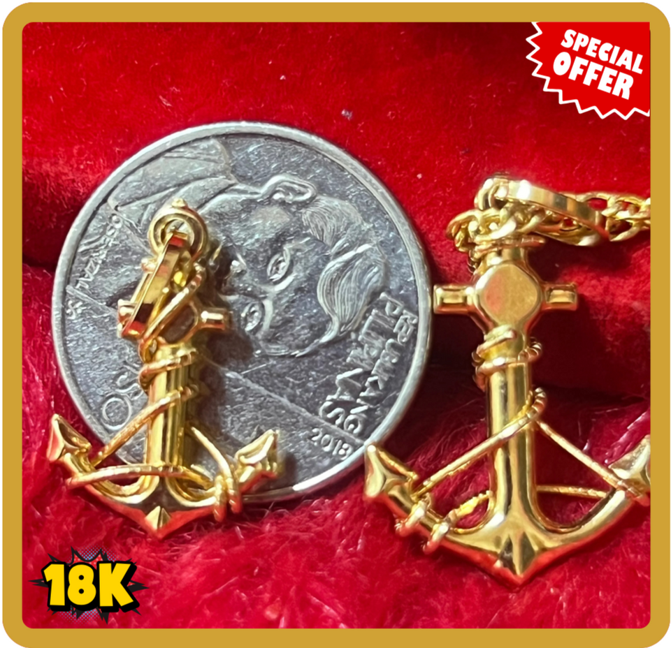 18K ANCHOR PENDANT SOLID