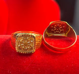 18K WHEEL MENS RING SEMI SOLID